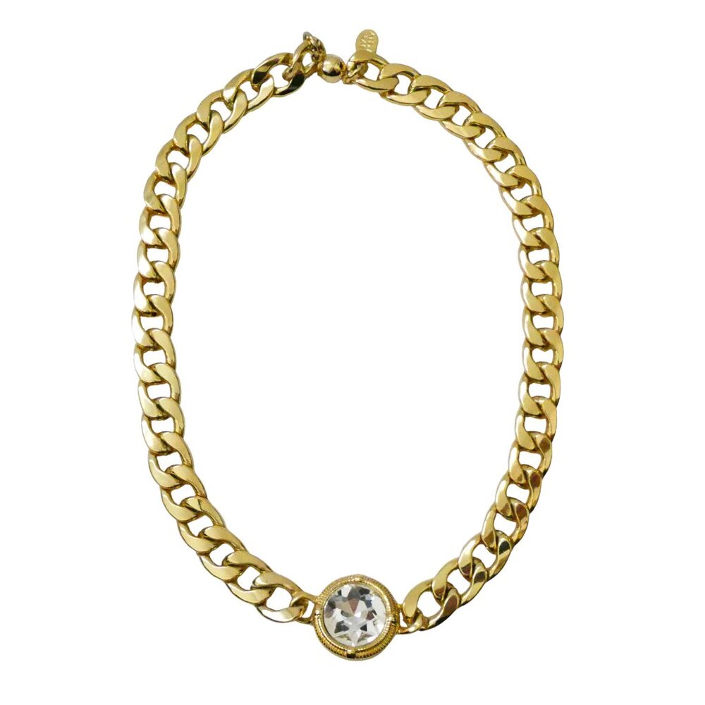 ALEXA RAE Firenze curb chain necklace w rhinestone